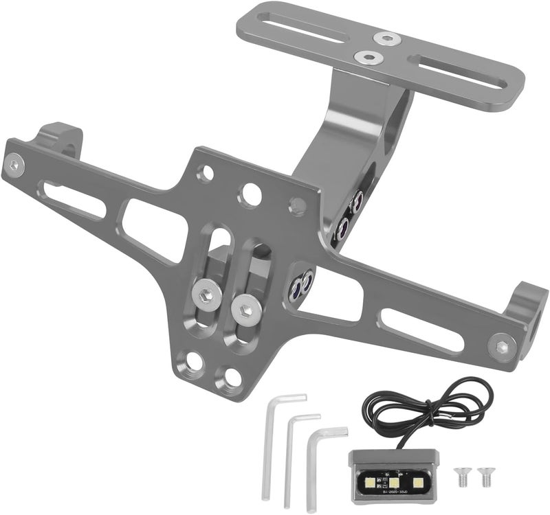 HAONEL Motorcycle License Plate Bracket Holder CNC Aluminum Titanium Universal Fender Eliminator Kit with Plate Light - Image 1